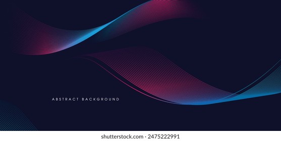 Abstract Blue And Purple Waves On Dark Background