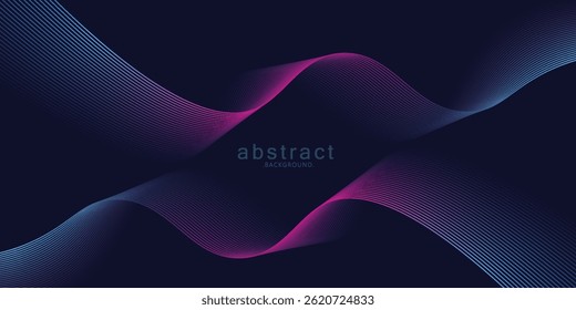 Abstract Blue And Purple Waves On Dark Background
