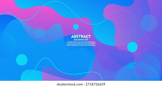 Abstract blue and purple wavy pattern on a background. Simple and trendy banner concept with transparent background elements. EPS10 vector.