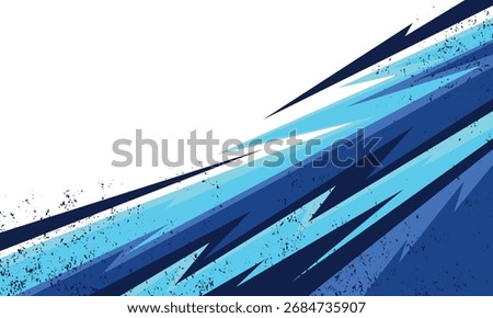 Abstract blue racing stripes modern background for vehicle wrap decal