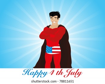 abstract blue rays background with superman