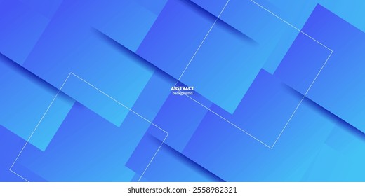 Abstract blue rectangle background and simple lines with overlapping shadows. Colorful blue design with simple patterns. Simple and modern concept. Eps10