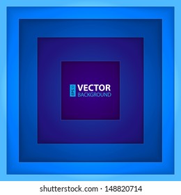 Abstract blue rectangle paper shapes background. RGB EPS 10 vector illustration