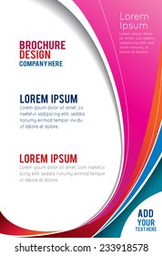 Abstract blue and red background with wave - brochure design or flyer