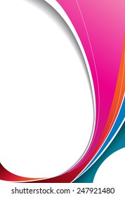 Abstract blue and red background with wave - brochure design or flyer