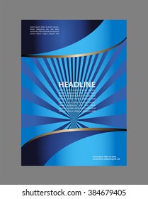 Abstract blue and red background with wave - brochure design or flyer

