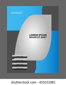Abstract blue and red background with wave - brochure design or flyer
