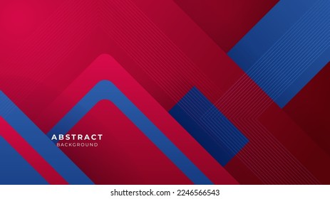Abstract blue red banner geometric shapes geometric light triangle line shape with futuristic concept presentation background