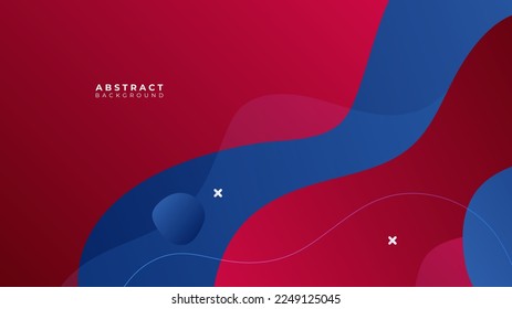 Resumen de fondo de tecnología vectorial de formas geométricas de banner rojo azul, para folleto de diseño, sitio web, volante. Papel de fondo geométrico de las formas geométricas de la bandera roja para el afiche, presentación, página de inicio