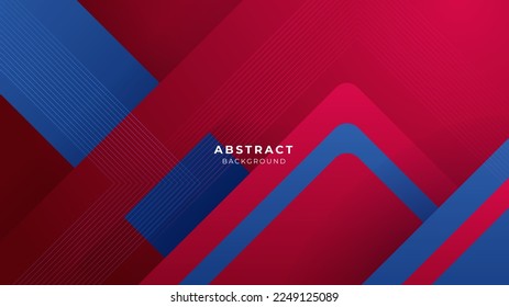 Abstract blue red banner geometric shapes vector technology background, for design brochure, website, flyer. Geometric blue red banner geometric shapes wallpaper for poster, presentation, landing page