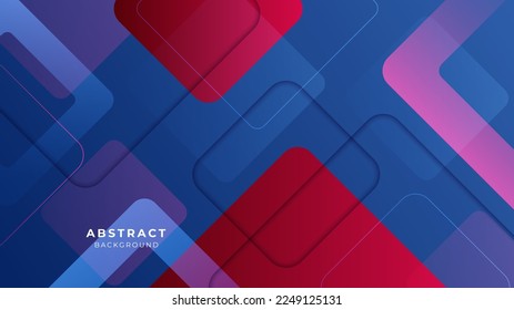 Abstract blue red banner geometric shapes light silver technology background vector. Modern diagonal presentation background.