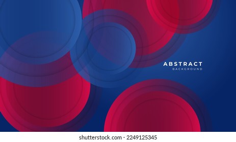 Abstract blue red banner geometric shapes background. Vector abstract graphic design banner pattern presentation background web template.