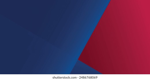 Abstract blue red banner geometric shapes background. Vector abstract graphic design banner pattern presentation background web template.