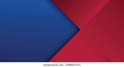 Abstract blue red banner geometric shapes background. Vector abstract graphic design banner pattern presentation background web template