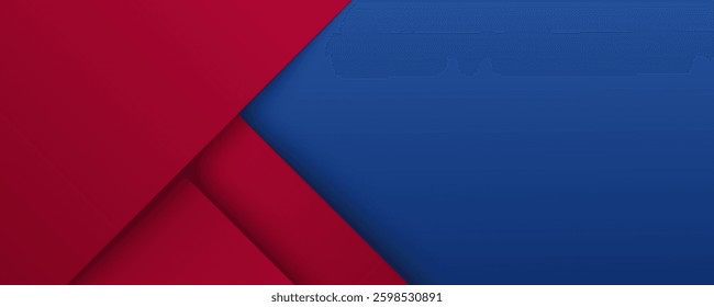 Abstract blue red banner geometric shapes background. Vector abstract graphic design banner pattern presentation background web template.