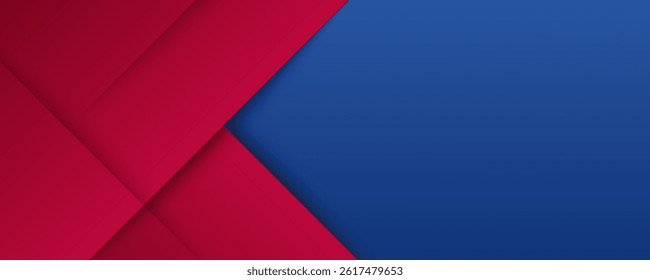 Abstract blue red banner geometric shapes background. Vector abstract graphic design banner pattern presentation background web template.