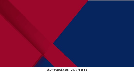 Abstract blue red banner geometric shapes background. Vector abstract graphic design banner pattern presentation background web template.
