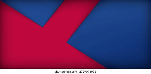 Abstract blue red banner geometric shapes background. Vector abstract graphic design banner pattern presentation background web template.