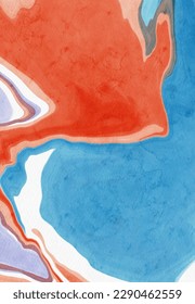 abstraktes, blauer, roter Hintergrund-Malerdesign. Vektorgrafik