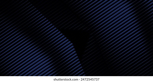 Abstract blue and red dynamic wavy line dotted texture ,Dark blue background with copy space. Modern futuristic simple dots pattern. Vector illustration