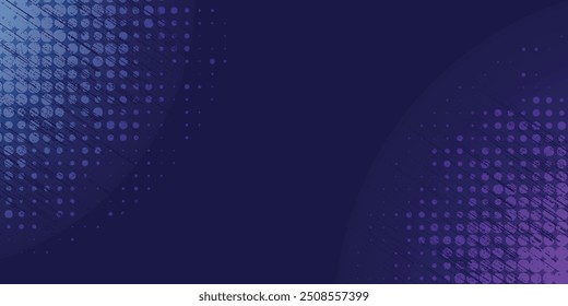 Textura pontilhada de linha ondulada dinâmica azul e vermelha abstrata, fundo azul escuro com espaço de cópia. Padrão moderno de pontos simples futurista