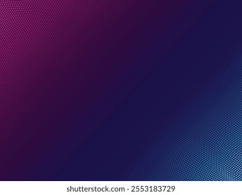 Abstract blue and red dynamic wavy line dotted texture ,Dark blue background with copy space. Modern futuristic simple dots pattern. Vector illustration