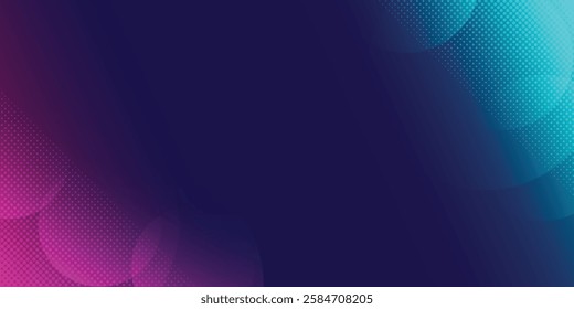 Abstract blue and red dynamic wavy line dotted texture ,Dark blue background with copy space. Modern futuristic simple dots pattern. Vector illustration