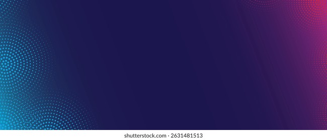 Abstract blue and red dynamic wavy line dotted texture ,Dark blue background with copy space. Modern futuristic simple dots pattern.