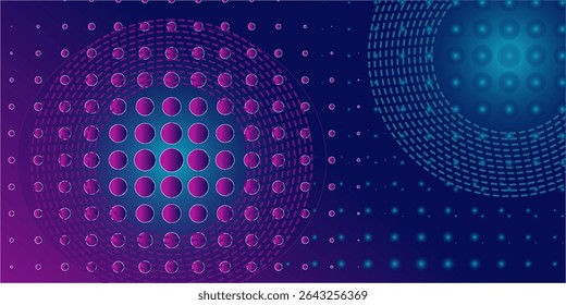 Abstractas línea ondulada dinámica azul y rojo textura punteada, fondo azul oscuro con espacio de copia. Patrón de puntos simples futuristas modernos.