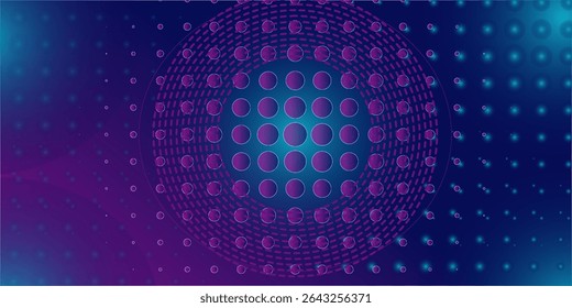 Abstract blue and red dynamic wavy line dotted texture ,Dark blue background with copy space. Modern futuristic simple dots pattern.