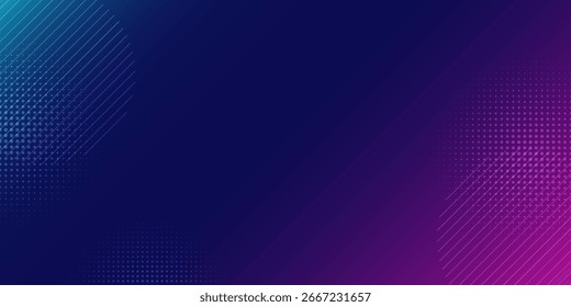 Abstrakte blaue und rote dynamische gewellte Linie gepunktete Textur Dunkelblauer Hintergrund.