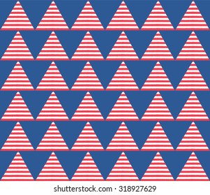 Abstract blue and red geometric triangle with line design background pattern seamless wallpaper, vector illustration