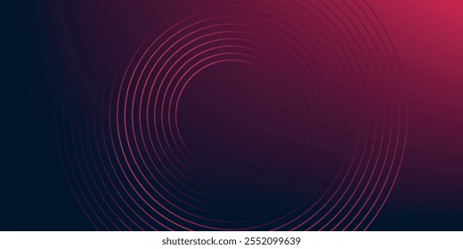 Fondo degradado rojo azul Abstractas con líneas geométricas brillantes. Modelo brillante moderno de la línea del círculo. Concepto de tecnología futurista.