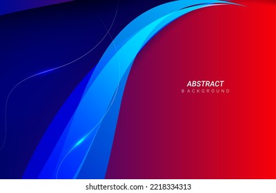 Abstract blue and red gradient color wavy design background