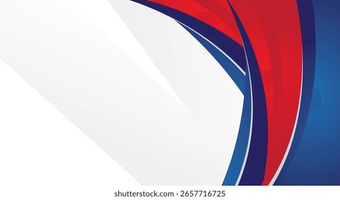 Abstractas forma curva degradada azul y roja sobre fondo blanco