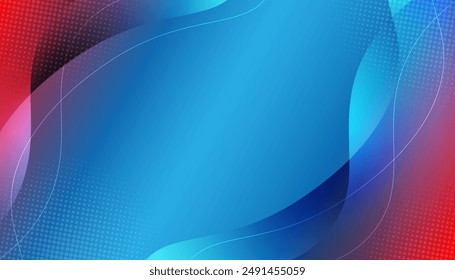 Abstract blue and red gradient shape background design
