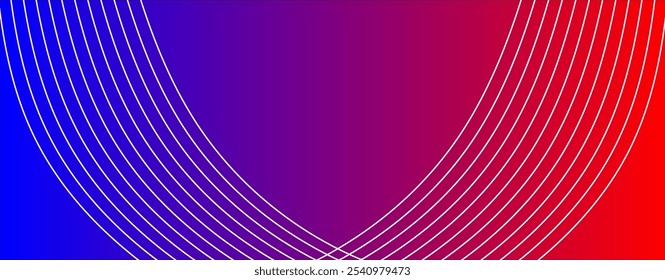 Gradiente azul y rojo Abstractas, Vector de diseño de líneas blancas