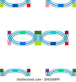 Abstract blue red green lines seamless pattern