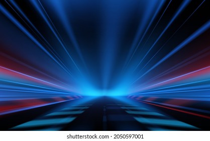 Abstract blue and red light motion background - Shutterstock ID 2050597001