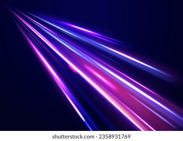 Abstract blue and red light motion background. Electric swirl lines, neon light effect. Neon blurred circles in motion. PNG vector light pink and purple lines swirling in a spiral.