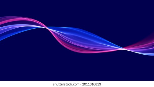 Abstract blue and red lines background. Flow dynamic wave. Digital data structure. Future mesh or sound wave. Motion visualization. Magic vector illustration.