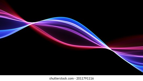 Abstract blue and red lines background. Flow dynamic wave. Digital data structure. Future mesh or sound wave. Motion visualization. Magic vector illustration.