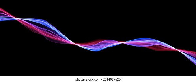 Resumen de fondo de líneas azules y rojas. Onda dinámica de flujo. Estructura de datos digitales. Malla futura o onda sonora. Visualización del movimiento. Ilustración vectorial mágica.