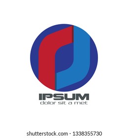Abstract blue and red logo