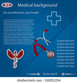 Abstract blue red medical background