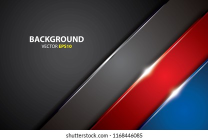 abstract blue and red metallic background vector illustration