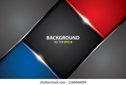 abstract blue and red metallic background vector illustration