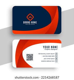 Abstract blue and red modern business card template vector