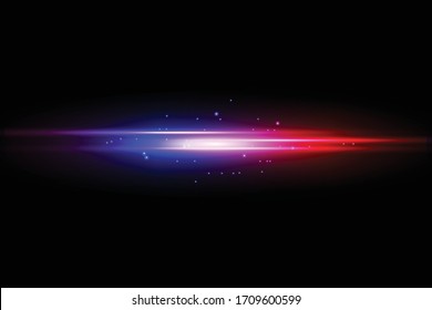 Abstract Blue Red Rays Shine. Isolated On Transparent Background