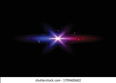 Brillan los Rays rojos azules abstractos. aislado sobre fondo transparente